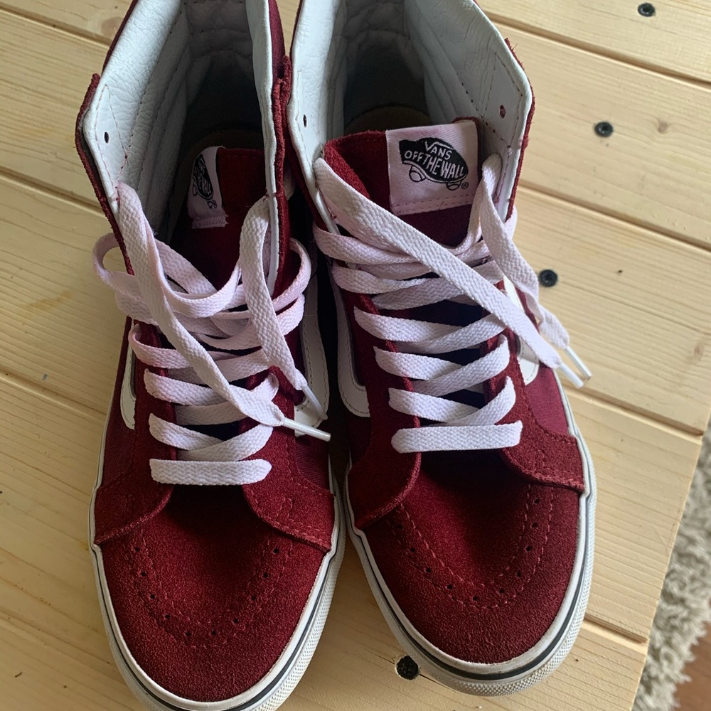 Burgundy High Top Vans